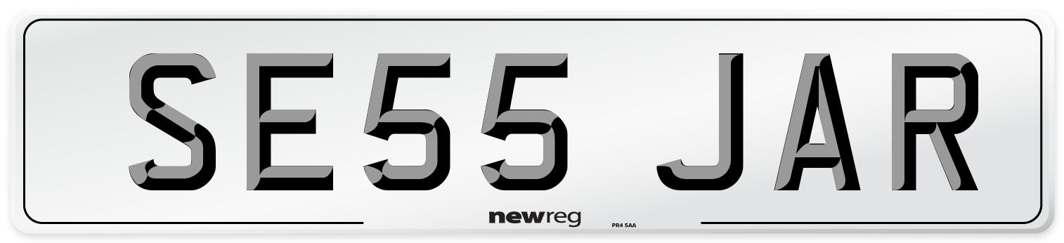 SE55 JAR Number Plate from New Reg